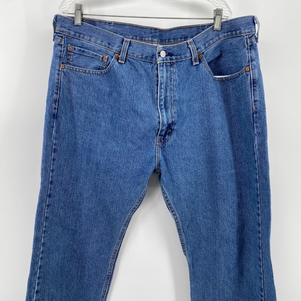 Levi Strauss 505 Jeans Mens W40 L30 Blue Straight Fit Denim Pants - Picture 2 of 10
